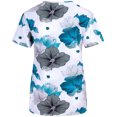 thumbnail image 1 of Minty Mint, Women's, Stretch Printed V-Neck Medical Scrub Top, Grey, M, 1 of 1