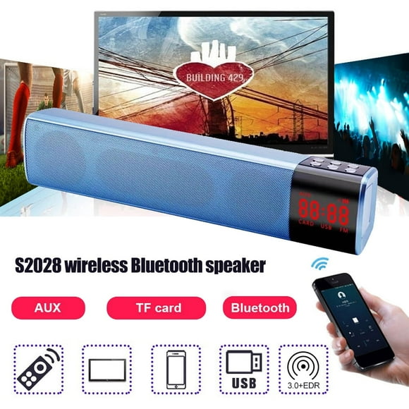 S2028 Wireless Stereo Subwoofer Bluetooth-compatible Speaker FM Radio TF USB Sound Bar Red