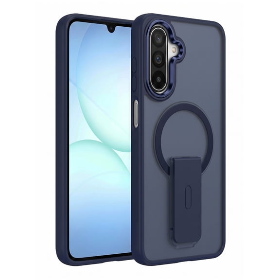 Dteck Matte Case for Samsung Galaxy S26,Shockproof TPU PC Case Compatible with Mag Safe Kickstand Frosted Translucent Back Cover,Darkblue