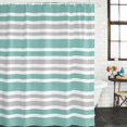 thumbnail image 2 of Turquoise Stripes Bathroom Shower Curtains with 12 Hooks Polyester Waterproof Shower Curtain for Stalls and Bathtubs Modern Minimalist Horizontal Lines Decorative Bathroom Curtain 54x78 Inches, 2 of 9