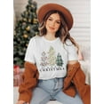 thumbnail image 7 of Christmas Shirt for Women Christmas Tree Graphic T-Shirts Believe Letter Print Tees Holiday Tops, 7 of 7