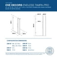 thumbnail image 2 of Ove Decors Tampa-Pro 35-1/16 in. W x 72 in. H Alcove Frameless Hinge Shower Door in Nickel, 2 of 16
