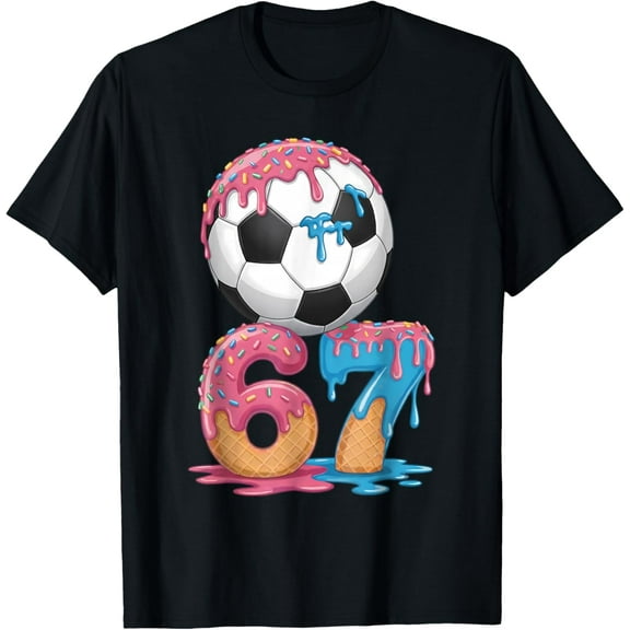 Soccer Drip Number 67 Boys Soccer Player 67 T-Shirt- American fashion hot selling casual retro high quality 100% cotton T-shirt 1 piece
