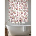thumbnail image 6 of Pink Ombre Spring Floral Semi Sheer Curtains 72 Inch Length 2 Panels Set, Summer Flowers Botanical Sheer Kitchen Curtain Privacy Voile Window Curtain for Living Room Bedroom Rod Pocket Drapes, 6 of 7