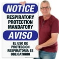 thumbnail image 2 of Bilingual Respiratory Protection Mandatory Sign, OSHA Sign, 10x14 Aluminum, 2 of 7