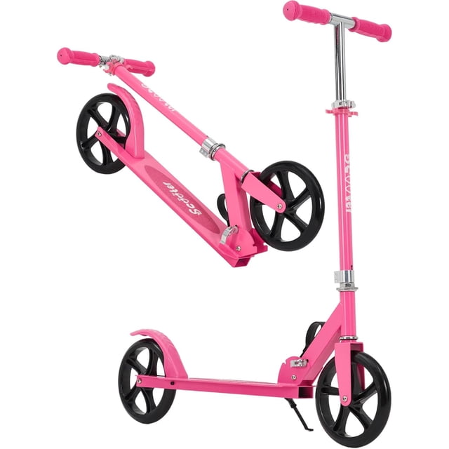 Trottinette pour Enfants Légère et Pliable – 2 Roues, 4 Hauteurs Réglables, Roues Lumineuses DEL RVB de 5 Pouces, Plateau Antidérapant, 3 Ans et Plus, Rose