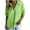 Green0, variant on Women's Solid Linen Blend Shirt, Zip Front Collar Blouse with Chest Pocket, 60% Cotton 40% Linen Short Sleeve Top, Casual Spring Summer Tops S-2XL
