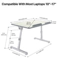 thumbnail image 5 of Laptop Tray Bed Desk For Laptop And Writing Adjustable Folding Laptop Desk Wood S with Foldable Legs, Adjustable Angle & Rise Portable Laptop Computer Stand for Sofa, Bed, Table, Writing, 5 of 7