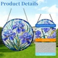 thumbnail image 2 of Iris Flower Stained Glass Suncatcher Handmade Window Hangings Colored Glass Suncatcher Crafts Kits for Indoor Garden Christmas Decoration 16x16cm(1), 2 of 7
