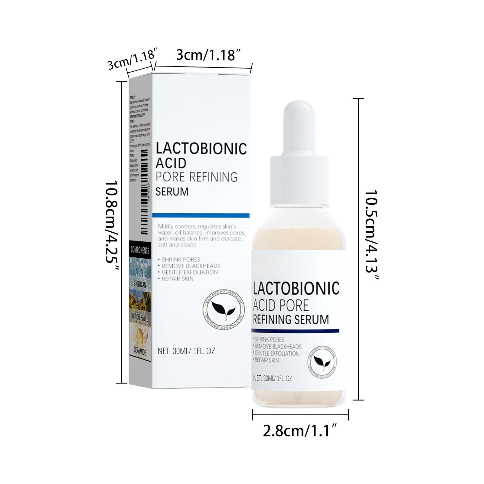 Alvantor Face Serum with Lactobionic Acid Pore Refining Blackhead Remover & Hydrating Essence, 1fl oz
