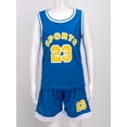 thumbnail image 2 of JanJean Kids Girls and Boys Unisex Football Basketball Training Outfits Sports Tank Tops and Shorts Blue 100, 2 of 7