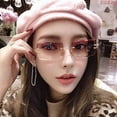 thumbnail image 3 of Rimless Square Sunglasses HD Vision UV400 Protection Universal Fit Curved Temples Vintage Glasses For All Ages, 3 of 3