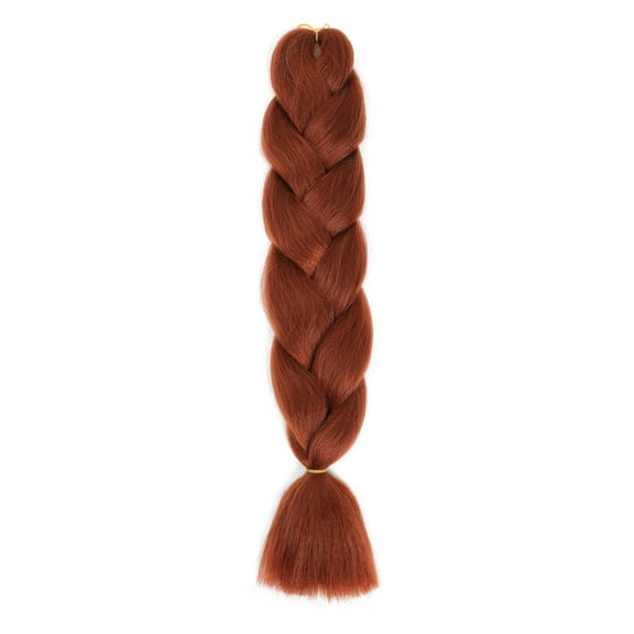 XmhyTop 3-Piece Braiding Hair Extensions, 24Inch Rosy Synthetic Crochet Braids, 100g/Piece Twist Braids for DIY Box Braids Styling, Red-brown