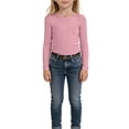 thumbnail image 4 of UngA Girls Long Sleeve Shirts Kids Soft Slim Fit Crewneck Casual Base Layer Solid Color Tops Tees (Pink,13-14 Years), 4 of 7