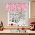 thumbnail image 2 of Winter Snow Valances for Windows, 54 x 18in, Christmas Snowflakes Pink Vintage Decoration Rod Pocket Kitchen Valance Curtain Light Filtering Window Treatments for Living Room Bedroom, 1 Panel, 2 of 7