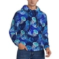 thumbnail image 2 of Uemuo Glowing Jellyfish Pattern Pattern Men's Hoodie - Casual Pullover Hoodie with Kangaroo Pocket, Stylish Hooded Sweatshirt for Everyday Wear-3X-Large, 2 of 7