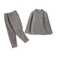 thumbnail image 2 of Piuwrlz Sweatshirt and Pants 2pcs Sets Kid Girls Sweatsuits Two Piece Jogger Set Solid Color Round Neck Shirt Hood Activewear Set Gray Size 7 Years, 2 of 5