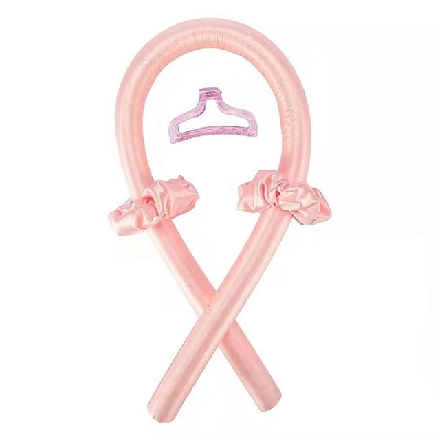 Set de rulos sin calor color rosa – Diadema para rizar el cabello sin calor, ideal para conseguir ondas suaves y satinadas durante la noche.