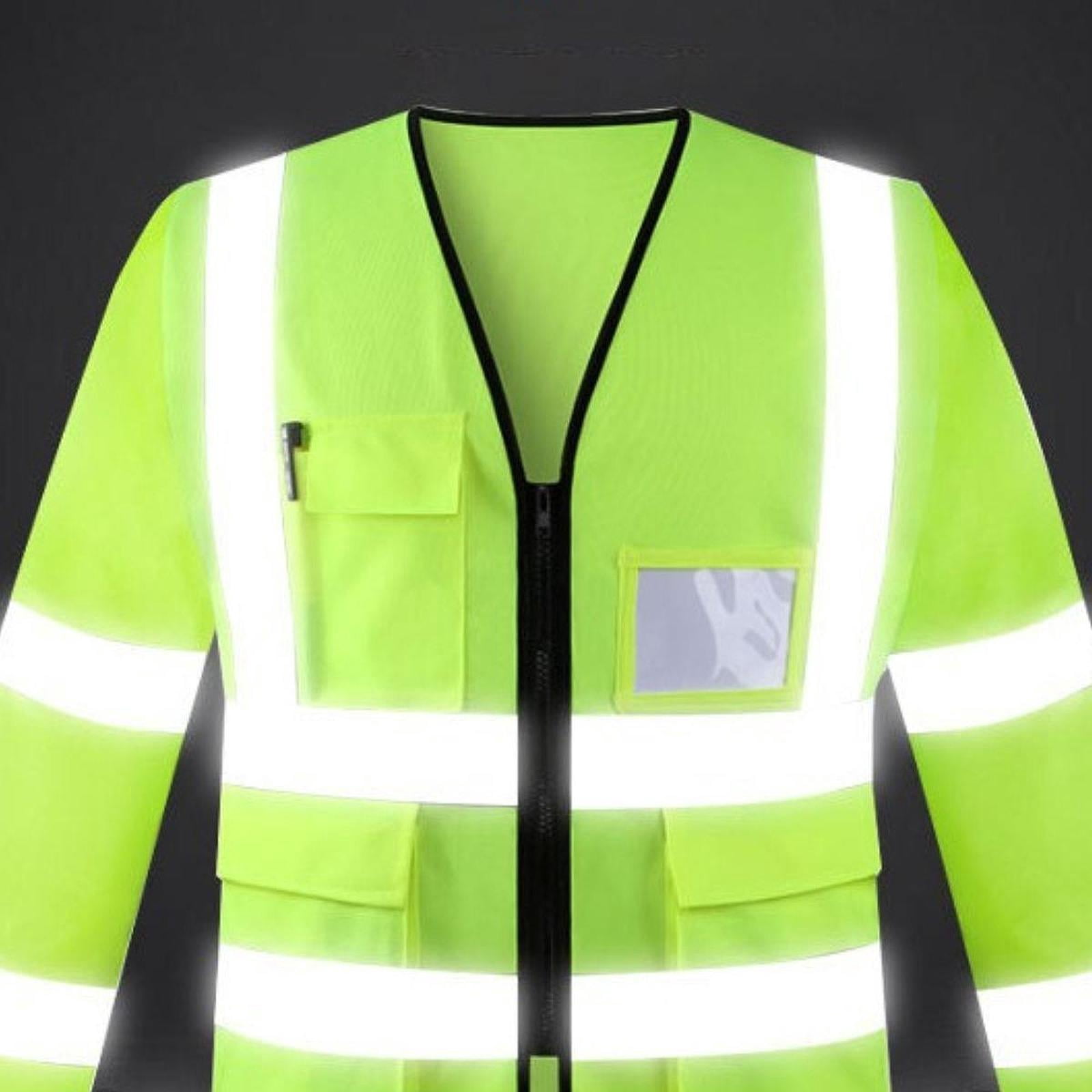 Reflective Safety Vest Work Clothing High Visibility Lightweight Long Sleeve for Men Women Surveyors