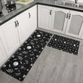 thumbnail image 2 of Black White Moon Leaf Flower Eye Pattern Kitchen Rugs Sets Of 2,Anti Fatigue Kitchen Mat Rugs Non Slip Washable,Decorative Kitchen Floor Mats for Kitchen,Sink,Laundry,17"x30"+17"x47", 2 of 7