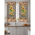 thumbnail image 2 of Sunflower Plaid Curtains 54 Inch Length,Sheer Curtains for Bedroom Living Room Window Country Sunshine Star Vintage Bee Black Rod Pocket Drapes Kitchen Curtains Small Half Window 42"x54" 2 Panels, 2 of 7