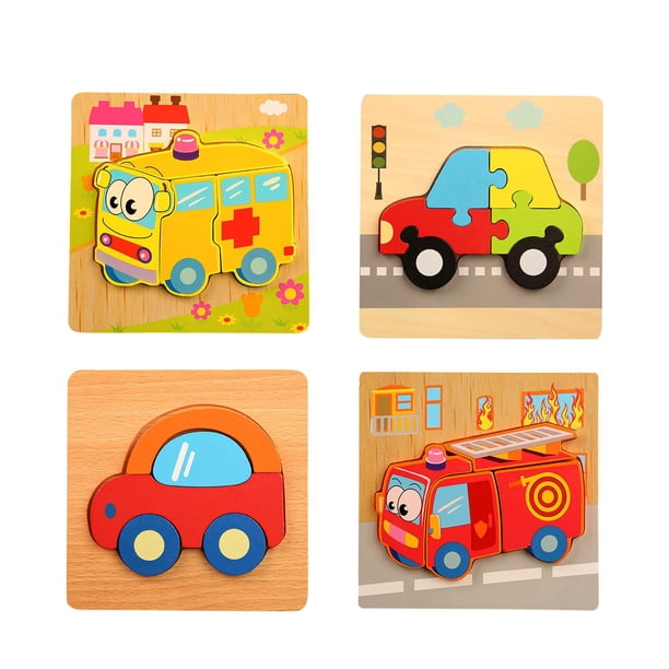Rompecabezas 3D de madera, rompecabezas, juguetes educativos para niños pequeños y bebés. B
