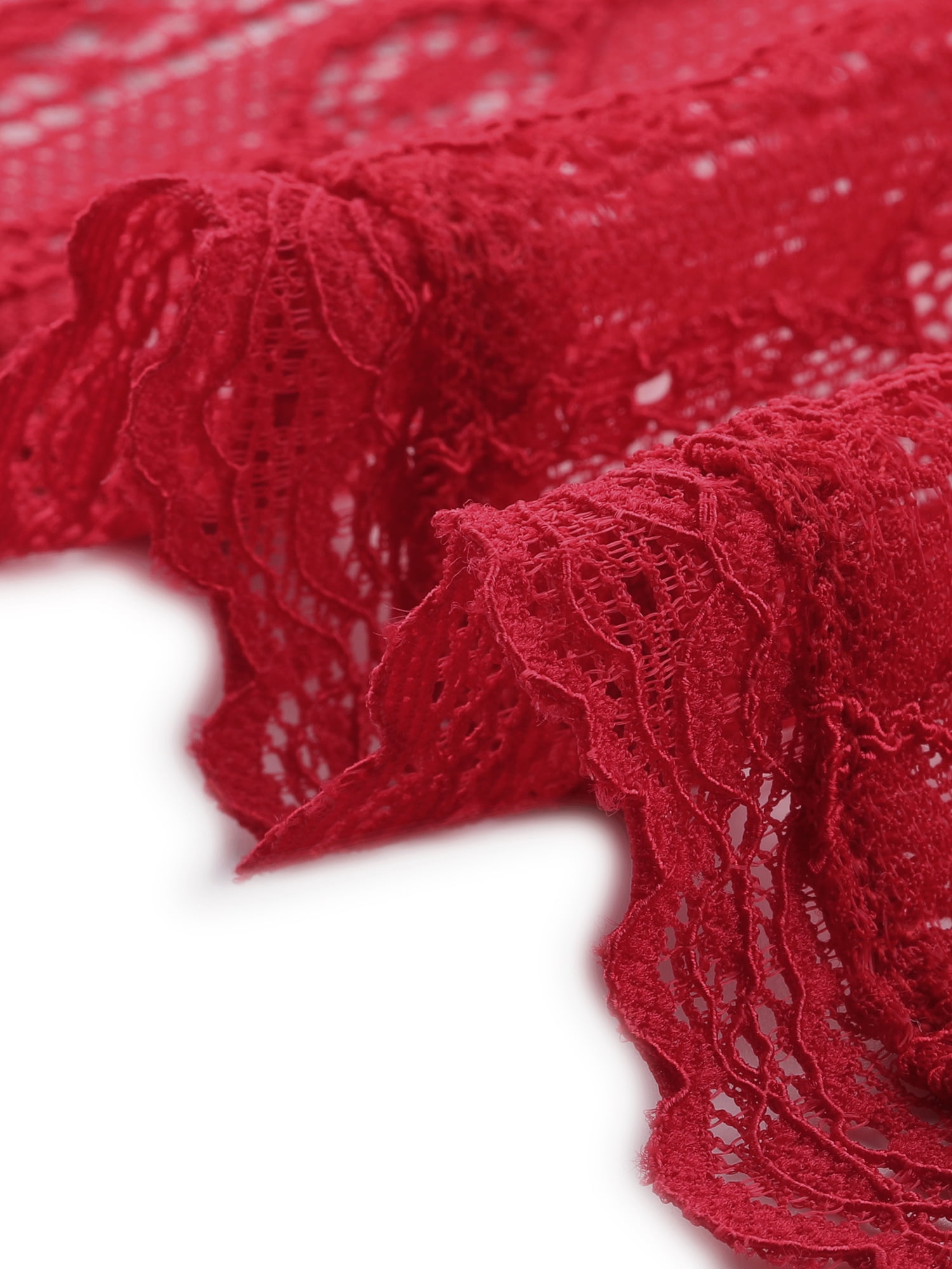 DARING DIVA Plus Size Lace Shrugs Sheer Short Sleeve Bolero Tops 2X Red