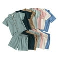 thumbnail image 4 of Uccdo 6M-4T Toddler Baby Boys Girls Summer Outfits with Pockets Button-Down Shirt Tops + Shorts Set, 4 of 5