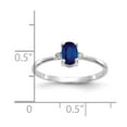 thumbnail image 3 of 14K White Gold Ring Band with Stones (09) September Sapphire Oval Blue Diamond Round, 3 of 5