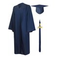 thumbnail image 1 of Women's Graduation Gown with Cap V-Neck Knee-Length Polyester Batik Fabric, 1 of 9