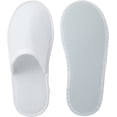 thumbnail image 2 of Pantuflas desechables para invitados, paquete a granel para hotel, spa, hogar sin zapatos, puntera cerrada blanca, 2 of 5