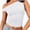White, variant on Womens Summer Off The Shoulder Sleeveless One Shoulder Ruched Asymmetrical Going Out Tank Crop Tops Shirts