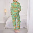 thumbnail image 3 of KLL Cute Shiba And Pumpkins Print Women's Long Sleeve Pajamas with Pants Sleepwear Loungewear 2 Set-Small, 3 of 8