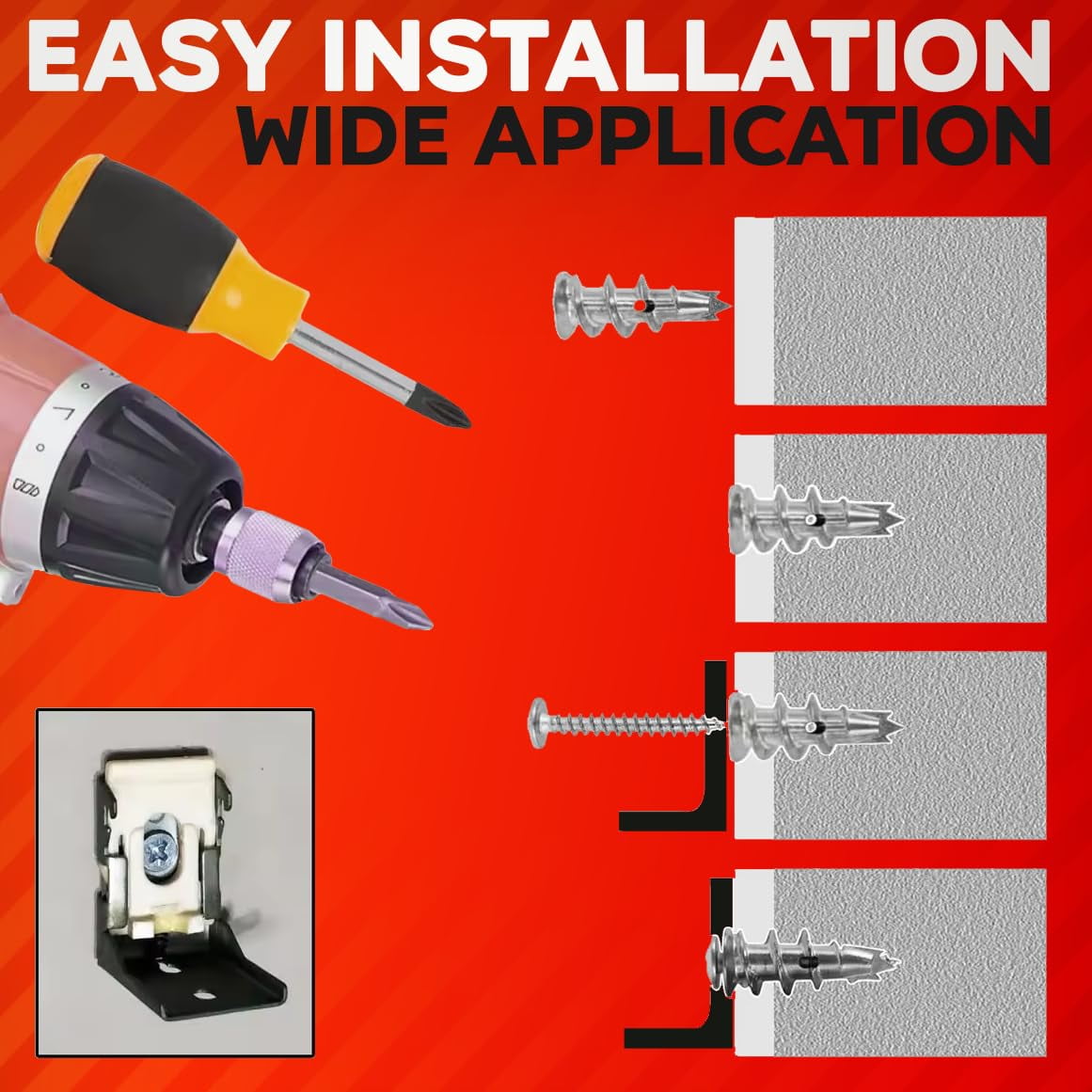 120Pcs #8 Self Drilling Drywall Anchors and Screws kit #8 x 1-1/4”- Superb Wall Anchors for Drywall, Holds Upto 75lbs – No Drill Hole Required with These Dry wall Screws and Anchors