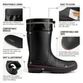 thumbnail image 3 of HISEA Mid Calf Rain Boot for Men,Anti-slip Waterproof PVC Mud Garden Boots with Adjustable Closure,Black & Red,Size 9, 3 of 7