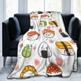 thumbnail image 4 of Cute Sushi Blanket Japanese Food Kawaii Sushis Roll and Love Throw Blankets Gifts for Kids Adults Lightweight Soft Fleece Cozy for Sofa Couch Bed Room Birthday Decor 40x50in, 4 of 6