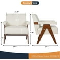 thumbnail image 2 of Coewske Modern Comfy Accent Chair Linen Frbric Comfy Leisure Arm Chair w/ Wood Frame Home Office Beige, 2 of 8