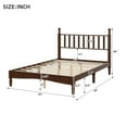 thumbnail image 2 of Harper & Bright Designs Vintage Full Size Platform Bed with Headboard, Retro Queen Wooden Bedframe Wooden Slat Support for Bedroom, Walnut, 2 of 8