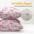 thumbnail image 3 of Hot Pink Floral Pillow Covers 20x20 Inch Set of 2 Pink and Cream Chinoiserie Flower Outdoor Decorative Throw Pillows Vintage Rustic Toile Pillowcases Cushion Covers for Couch Home Decor, 3 of 6