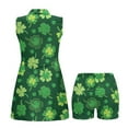 thumbnail image 5 of COEQINE Shamrock and Stripes Dark Green Print Women's Tennis Dress for St. Patrick's Day Sleeveless 2 Pieces Breathable Workout Athletic Dresses with Pockets and Shorts, M, 5 of 7