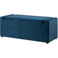 thumbnail image 1 of Posh Living Jake 17.7" Hidden Lift Top Velvet Shoe Storage Bench in Navy, 1 of 8