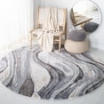 thumbnail image 3 of SAFAVIEH Cyrus Ifrit Abstract Shag Area Rug, Gray/Beige, 6'7" x 6'7" Round, 3 of 11