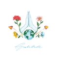 thumbnail image 2 of Comfortable Praying Hands Flowers Cotton Summer Pattern Men's T-shirt - Stylish, 2 of 7