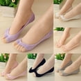 thumbnail image 4 of Women Peep Toe Liner Socks No Show with Nonslip Heel Grip White, 4 of 4