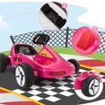 thumbnail image 4 of TOBBI 12V Kids’ Go Kart, Outdoor Battery Powered Ride on Car for Boys and Girls Aged 3-8, Children’s Electronic Toy Go Kart with 2 Speed Modes, Remote Control,Bluetooth, Rose Red, 4 of 9