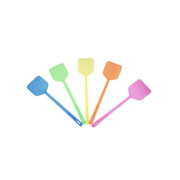 Heavy Duty Fly Swatters 5 Pack Long Handle Plastic Manual Fly Killer Indoor Outdoor Pest Control Blue Orange Pink Green"}