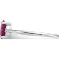 thumbnail image 4 of 14K White Gold Diamond & Ruby Birthstone Ring (Size 6) Made In India xbr220, 4 of 5