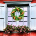 thumbnail image 3 of Artificial Spring Carrot Wreath Garland, 13.7 Inch Green and Orange Front Door Decor, Easter Summer Wedding Party Hanging for Outdoor Wall and Farmhouse Window Decoration, 3 of 8