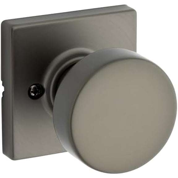 Pismo Dummy Door Knob, Square Single Sided Handle for Closets, French Double Doors, and Pantry, Gunmetal Non-Turning Interior Push/Pull Door Knob