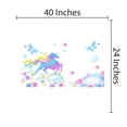 thumbnail image 3 of LEGENDARY - Bubble Gum Gradient Colored Legendary Creature Decoration - Multicolored Unicorn Flowers Clouds Garden Like Design - Home Kids Bedroom Easy To Apply Adhesive Wall Decal Sticker 40" x 24", 3 of 3